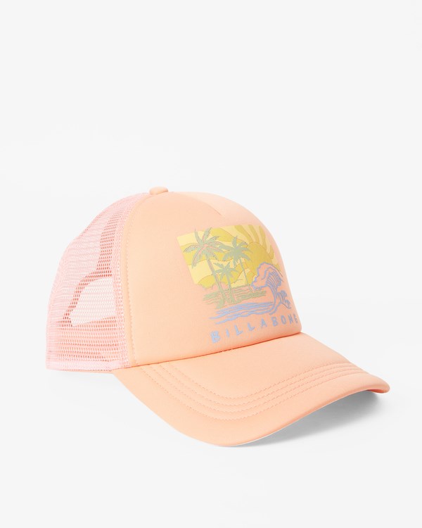 Billabong Across Waves Trucker Hat Peach Pit | NXJDMI-594