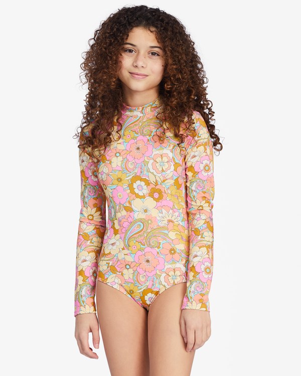 Billabong Ain\'t She A Beaut Long Sleeve UPF 50 Swimsuit Multi | RDMBFN-239