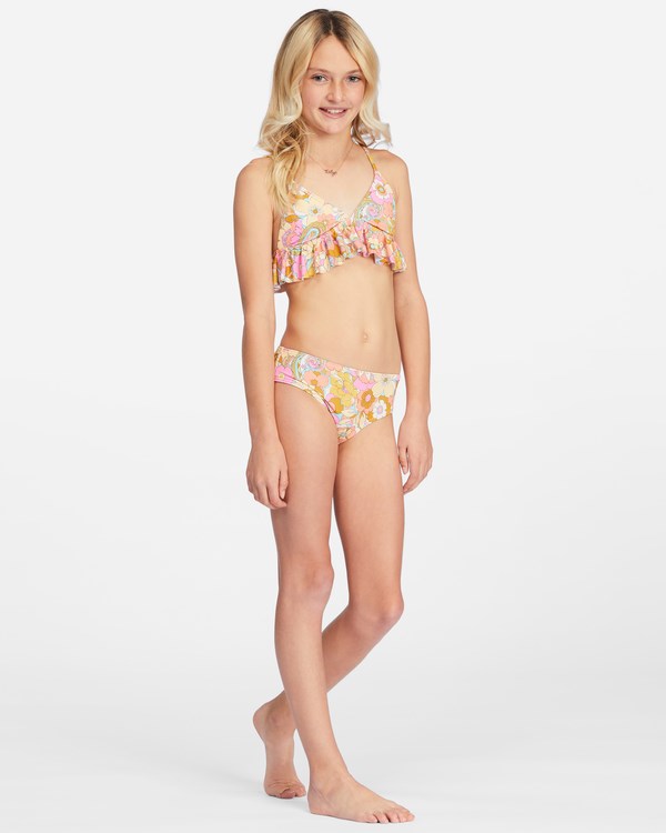 Billabong Ain't She A Beaut Ruffle Triangle Bikiny Set Multi | XFOPGW-912