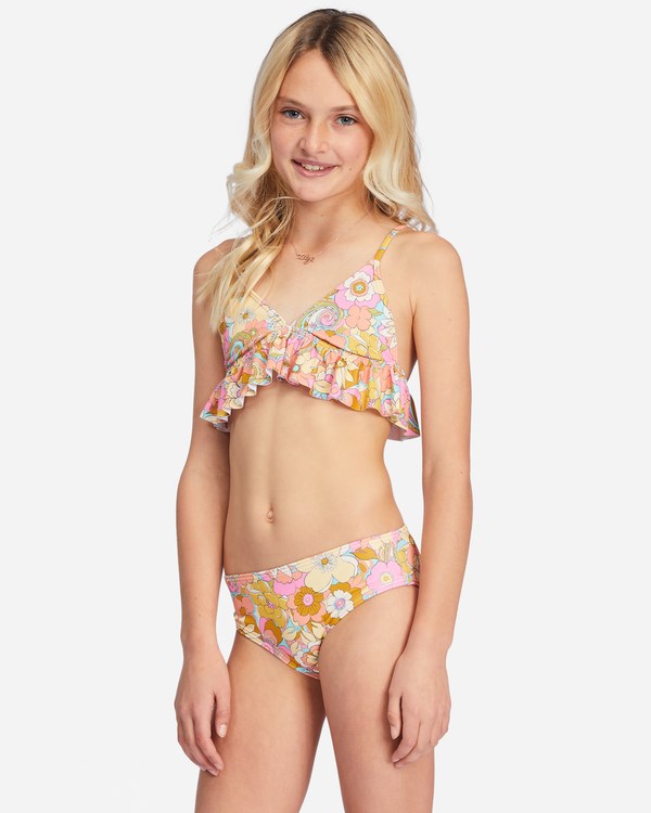 Billabong Ain't She A Beaut Ruffle Triangle Bikiny Set Multi | XFOPGW-912