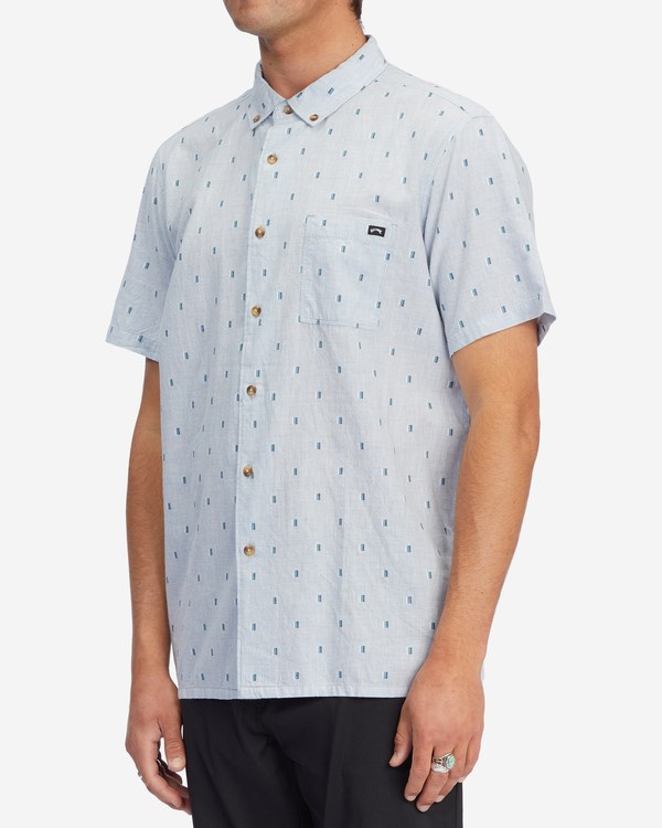 Billabong All Day Jacquard Krátké Sleeve Shirt Světle Blankyt | TLGABS-830