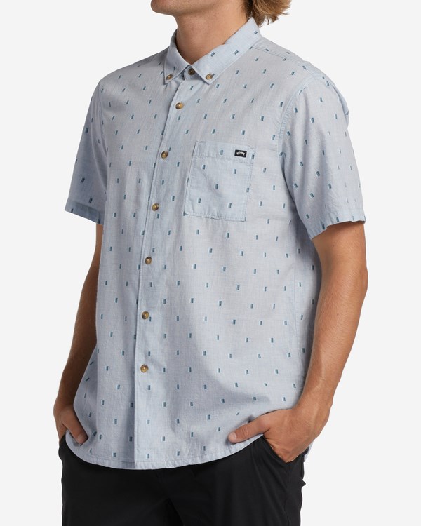 Billabong All Day Jacquard Organic Krátké Sleeve Shirt Světle Blankyt | GIKTZJ-462