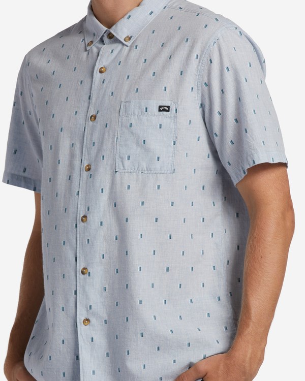Billabong All Day Jacquard Organic Krátké Sleeve Shirt Světle Blankyt | GIKTZJ-462