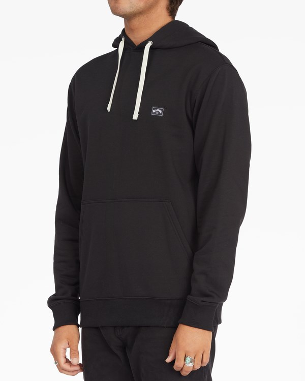 Billabong All Day Organic Pullover Hoodie Black/Black | HFQOAD-634