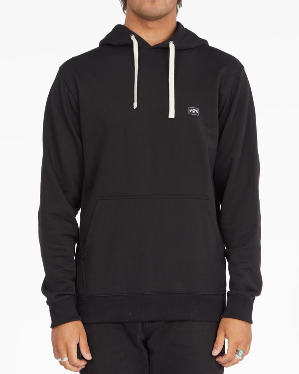 Billabong All Day Organic Pullover Hoodie Black/Black | HFQOAD-634