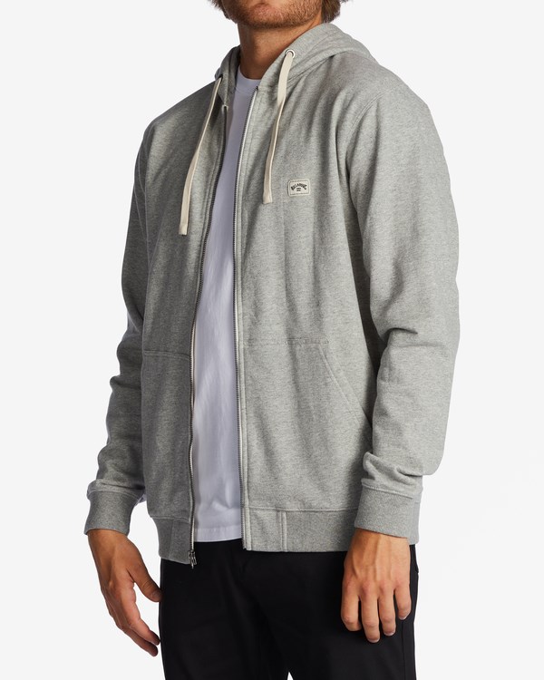 Billabong All Day Organic Zip-Up Hoodie Šedé | AVRCSF-875