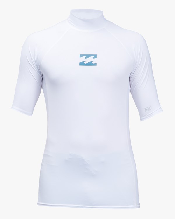 Billabong All Day Wave Performance Fit UPF 50+ Krátké Sleeve Rashguard Bílé | KTMFYR-107
