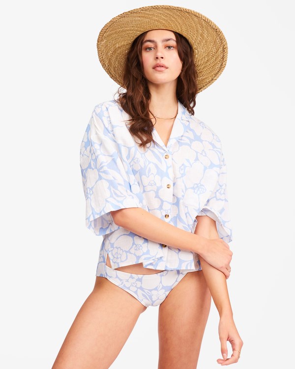Billabong All Good Button-Down Top Rain Drop | MTOBZJ-738