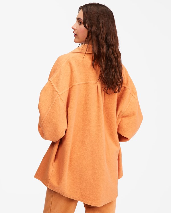 Billabong Any Time Shacket Button-Down Jacket Toffee | QHJUEO-804