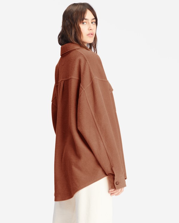 Billabong Anytime Shacket Oversized Button-Through Jacket Čokolády | MKWQRV-724