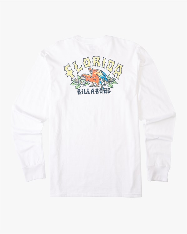 Billabong Arch Florida Long Sleeve T-Shirt Bílé | PNIOSM-970