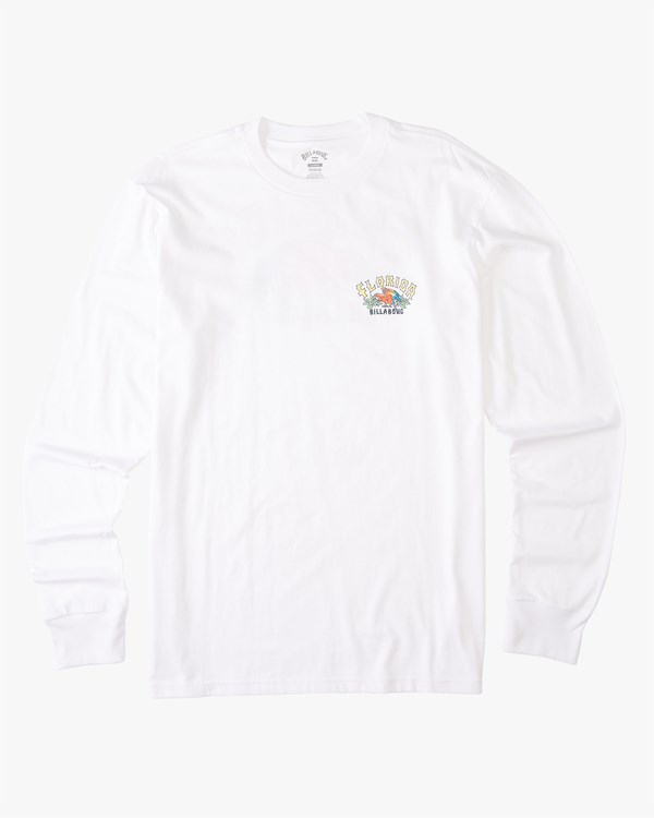 Billabong Arch Florida Long Sleeve T-Shirt Bílé | PNIOSM-970