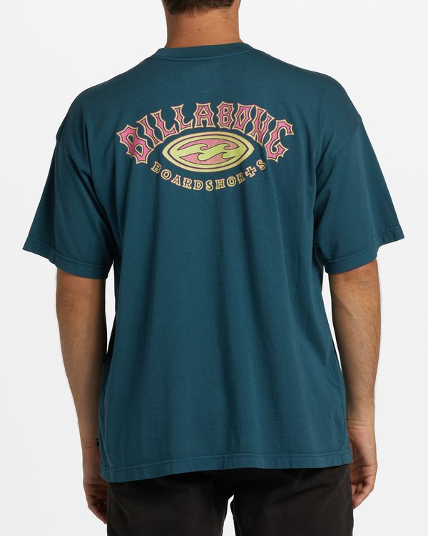 Billabong Arch Wave Washed Krátké Sleeve T-Shirt Slate Marine | CQZHMA-496