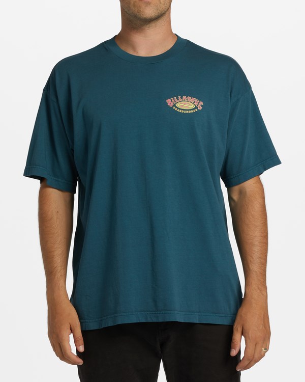 Billabong Arch Wave Washed Krátké Sleeve T-Shirt Slate Marine | GJWXKV-748