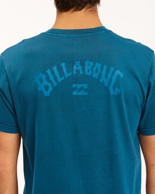 Billabong Arch Wave Washed Krátké Sleeve T-Shirt Tmavě Blankyt | XLQPDF-269