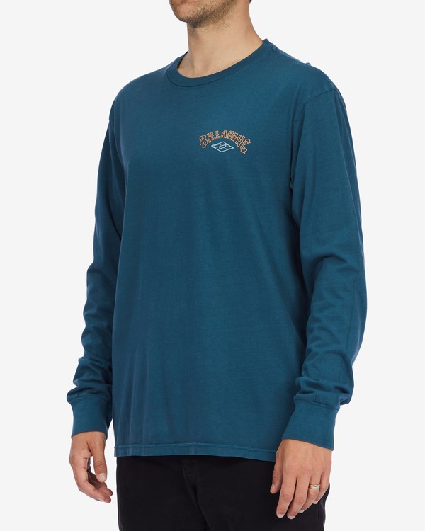 Billabong Arch Wave Washed Long Sleeve T-Shirt Tmavě Blankyt | LNUYCQ-401