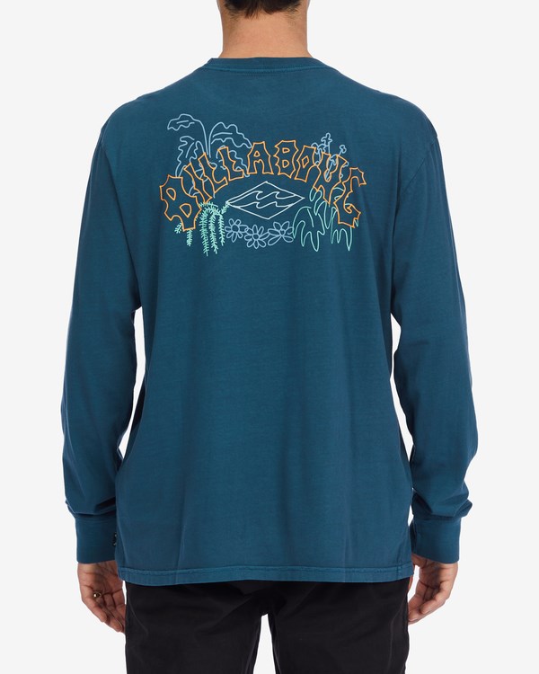 Billabong Arch Wave Washed Long Sleeve T-Shirt Tmavě Blankyt | LNUYCQ-401
