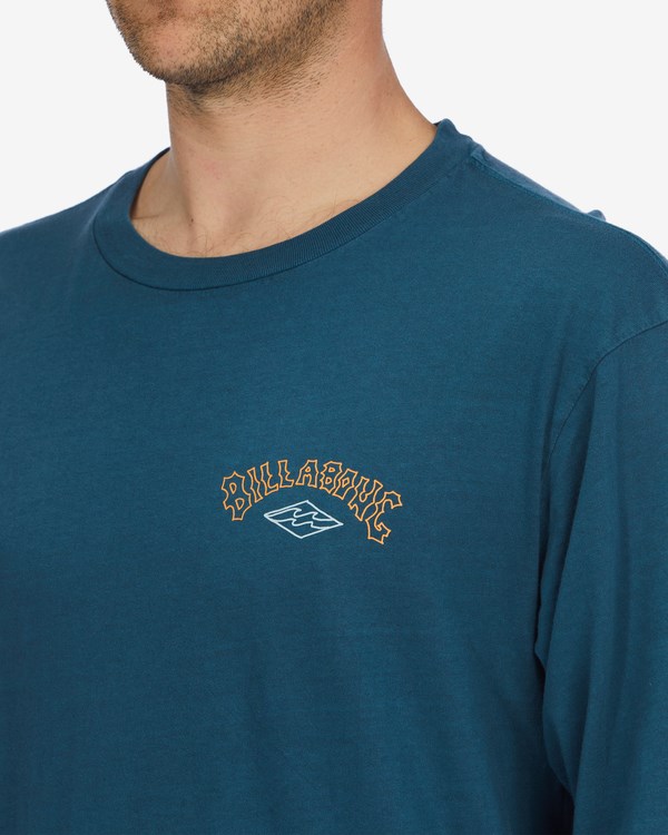 Billabong Arch Wave Washed Long Sleeve T-Shirt Tmavě Blankyt | LNUYCQ-401