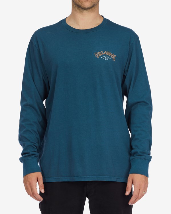 Billabong Arch Wave Washed Long Sleeve T-Shirt Tmavě Blankyt | LNUYCQ-401