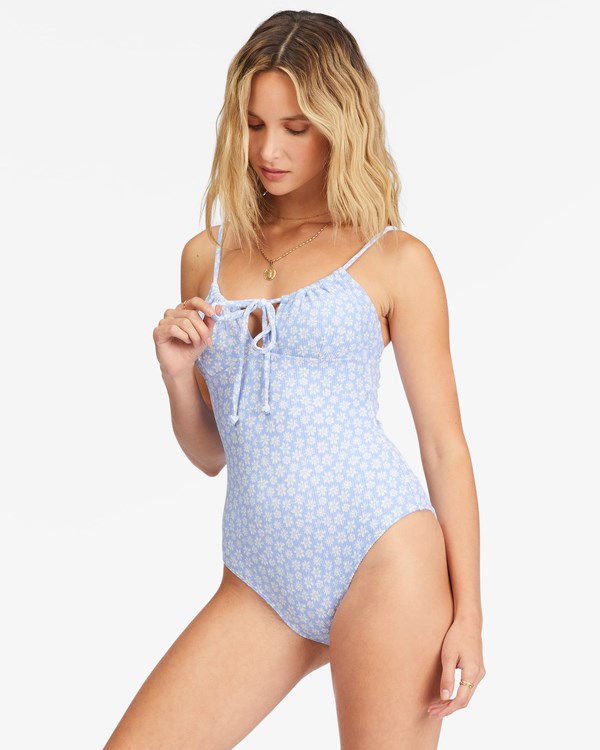 Billabong Away We Go One-Piece Swimsuit Baby Blues | GKHMZX-284