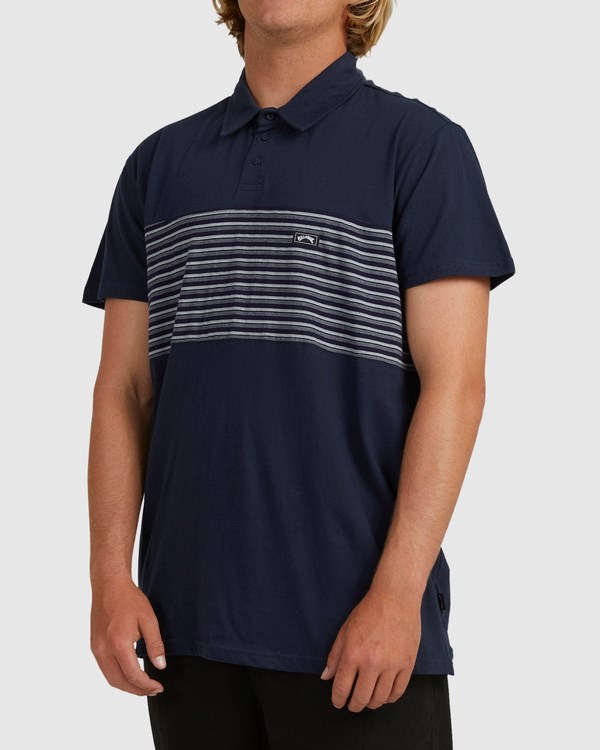 Billabong Banded Die Cut Polo Shirt Tmavě Blankyt | ISONPL-407