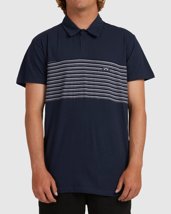 Billabong Banded Die Cut Polo Shirt Tmavě Blankyt | ISONPL-407