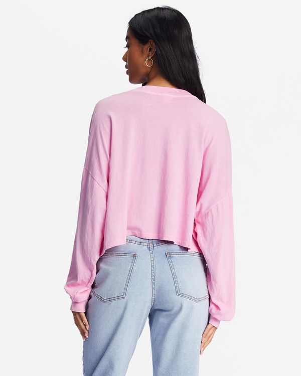 Billabong Beach Boyfriend Long Sleeve Crop Top Růžové | ZRKHEG-021