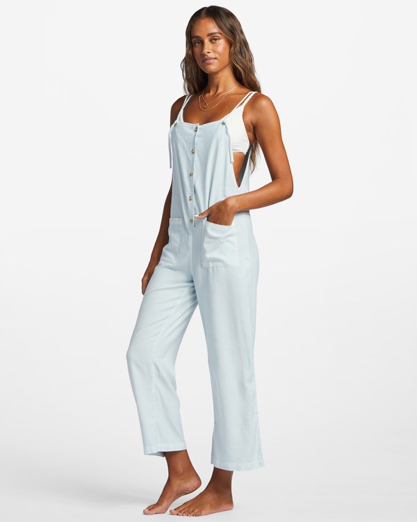 Billabong Beach Cruiser Široké-Leg Overalls Světle | XKYCLJ-092