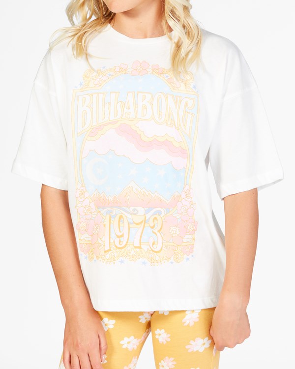 Billabong Believe In Magic Boyfriend T-Shirt Salt Crystal | UWRCKO-709