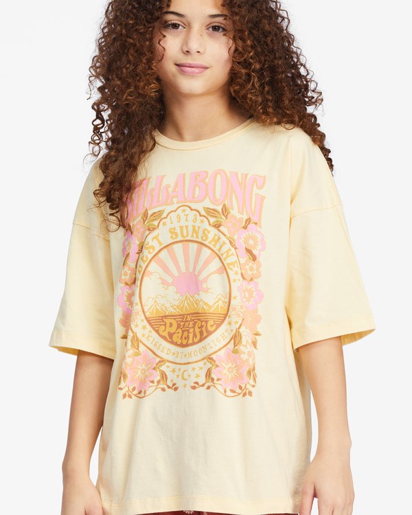 Billabong Best Sunshine Grafická Boyfriend T-Shirt Buttermilk | MRWDAG-451