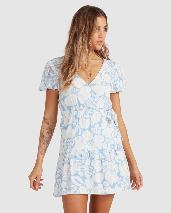 Billabong Beyond Blue Wrap Šaty Blankyt | FQVXAC-498