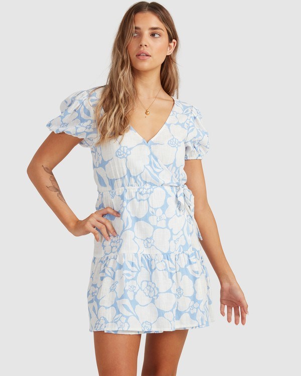 Billabong Beyond Blue Wrap Šaty Blankyt | FQVXAC-498