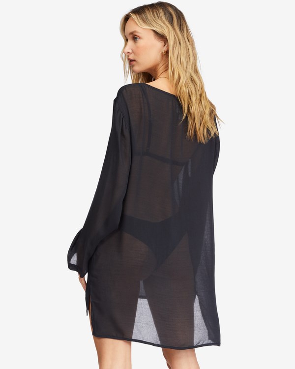 Billabong Blue Skies Gauze Beach Cover-Up Černé | OPTWAM-873
