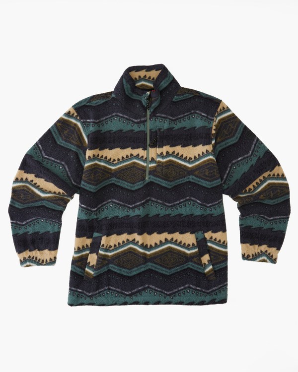 Billabong Boundary Mock Neck Fleece Pullover Evergreen | PCQRYJ-429