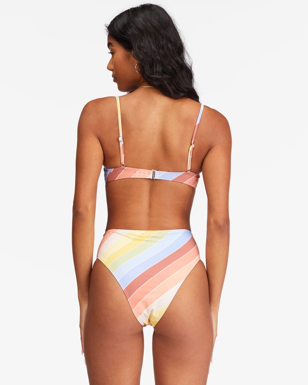 Billabong Brighter Daze Square Ruched Bralette Bikiny Top Multi | IRCDJE-381