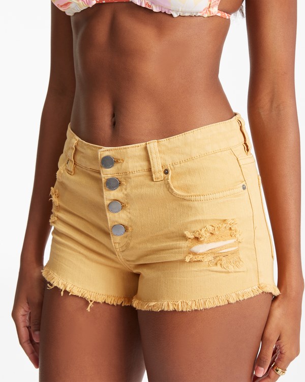 Billabong Buttoned Up Denim Shorts Zlaté | VOMNET-017