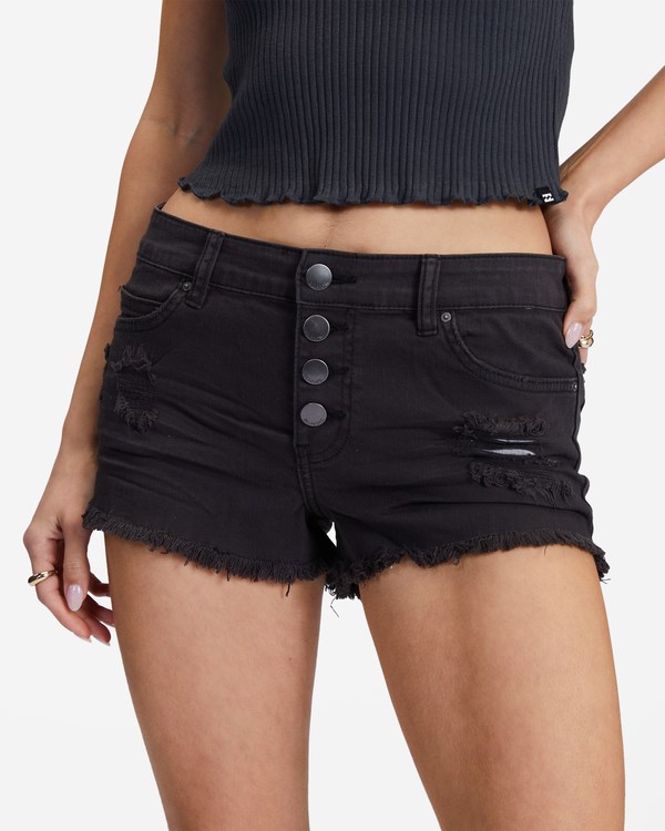 Billabong Buttoned Up Denim Shorts Černé | ULYOAX-342