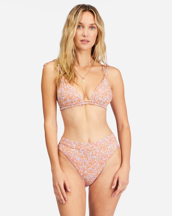 Billabong Chase The Sun Double Ruched Triangle Bikiny Top Multi | ZNEHJI-921