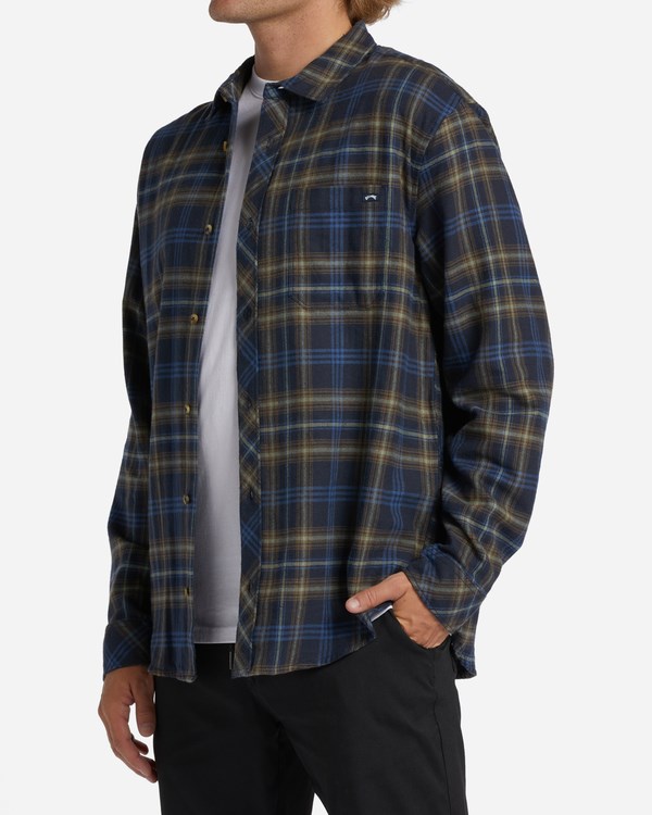 Billabong Coastline Flannel Shirt Midnight | RHQOIN-859
