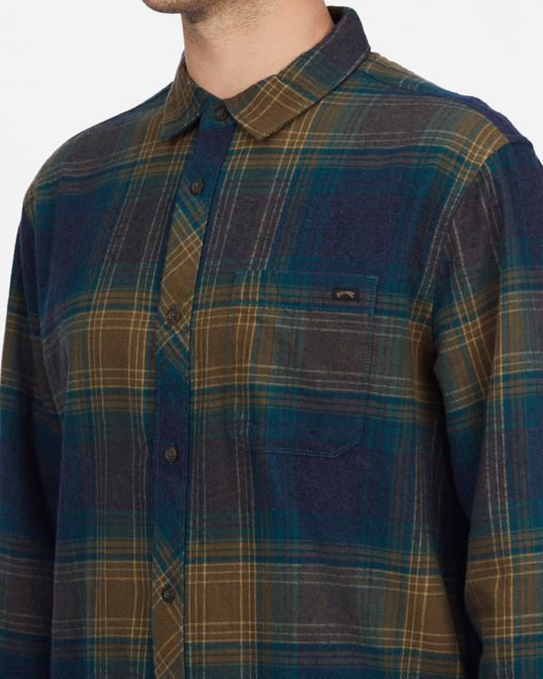 Billabong Coastline Flannel Shirt Real Teal | BSVPKX-374