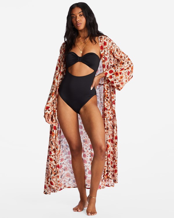 Billabong Cosmic Dreamer Kimono Beach Cover-Up Bílé | XLQFKI-481