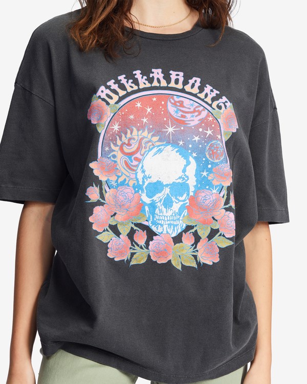 Billabong Cosmic Garden Oversized Grafická Boyfriend T-Shirt Černé | NLEBYH-769