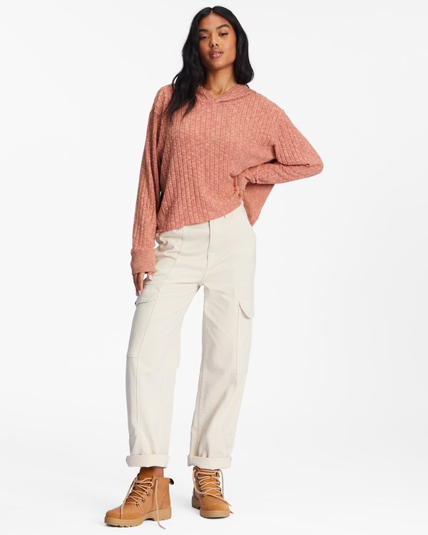 Billabong Cozy Falls S Kapucí Long Sleeve Top Čokolády | BZNKFY-659
