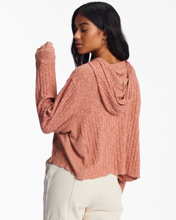 Billabong Cozy Falls S Kapucí Long Sleeve Top Čokolády | BZNKFY-659