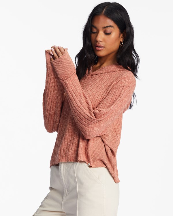 Billabong Cozy Falls S Kapucí Long Sleeve Top Čokolády | BZNKFY-659