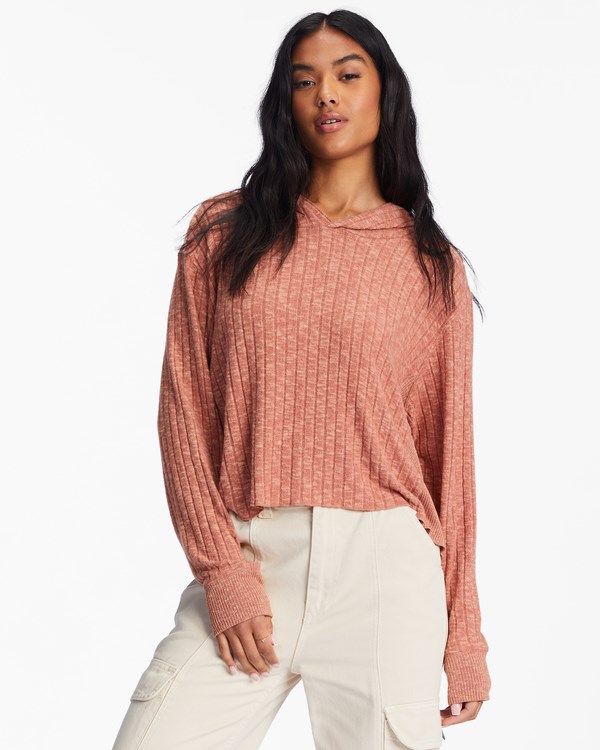 Billabong Cozy Falls S Kapucí Long Sleeve Top Čokolády | BZNKFY-659