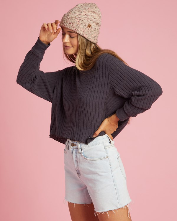 Billabong Cozy Falls S Kapucí Long Sleeve Top Černé | ODLQUS-903
