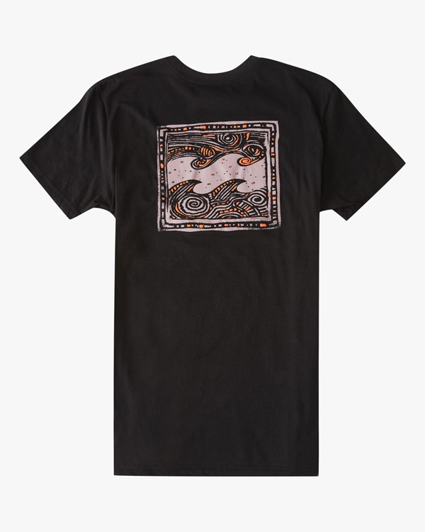 Billabong Crayon Wave Krátké Sleeve T-Shirt Černé | HUOKFX-510