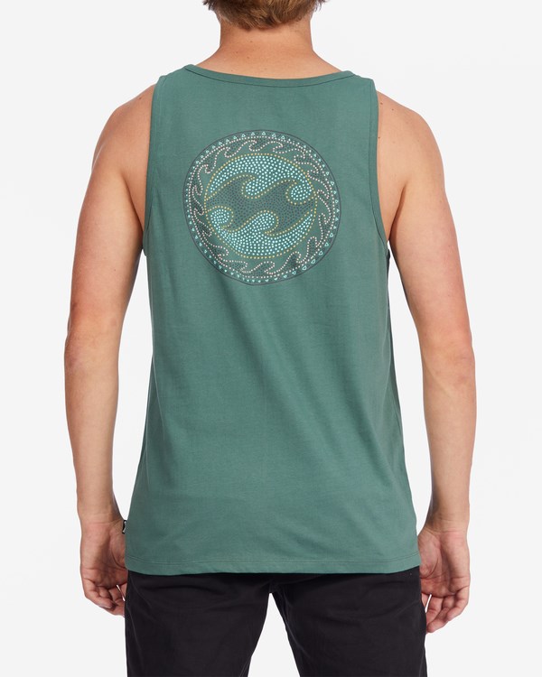 Billabong Crayon Wave Tank Top Zelene | LKDIJY-145