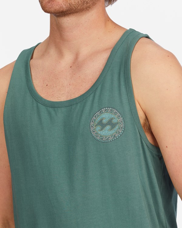 Billabong Crayon Wave Tank Top Zelene | LKDIJY-145